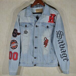 Unisex Carbon by Rue21 Savage Graffiti Jean Jacket  - Size L